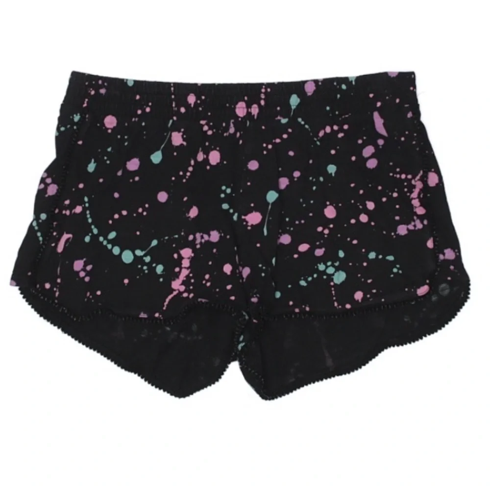 Justice girls paint splatter black cotton shorts girls 14 casual weekend